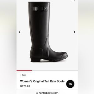 Black HUNTER rain boots